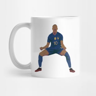 Kylian Mbappe scream celebration minimalist illustration Mug